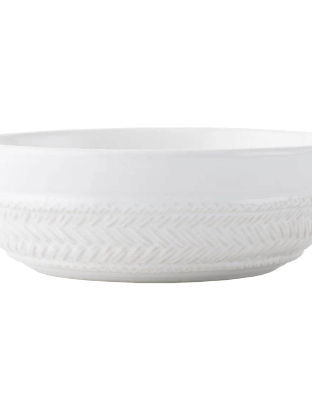 Juliska White Textured Herringbone Ceramic bowls